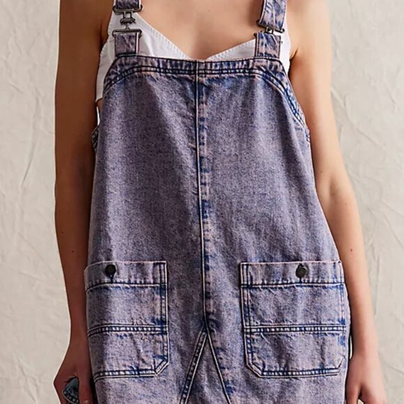 Free People Overall Smock Mini Dress - Picture 3 of 9